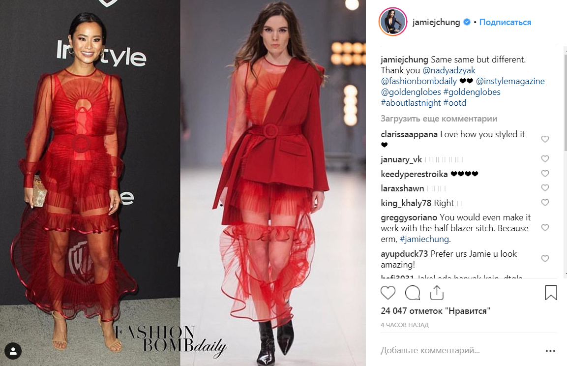 Американские актрисы блистали на Золотом глобусе 2019 в платьях от украинских дизайнеров